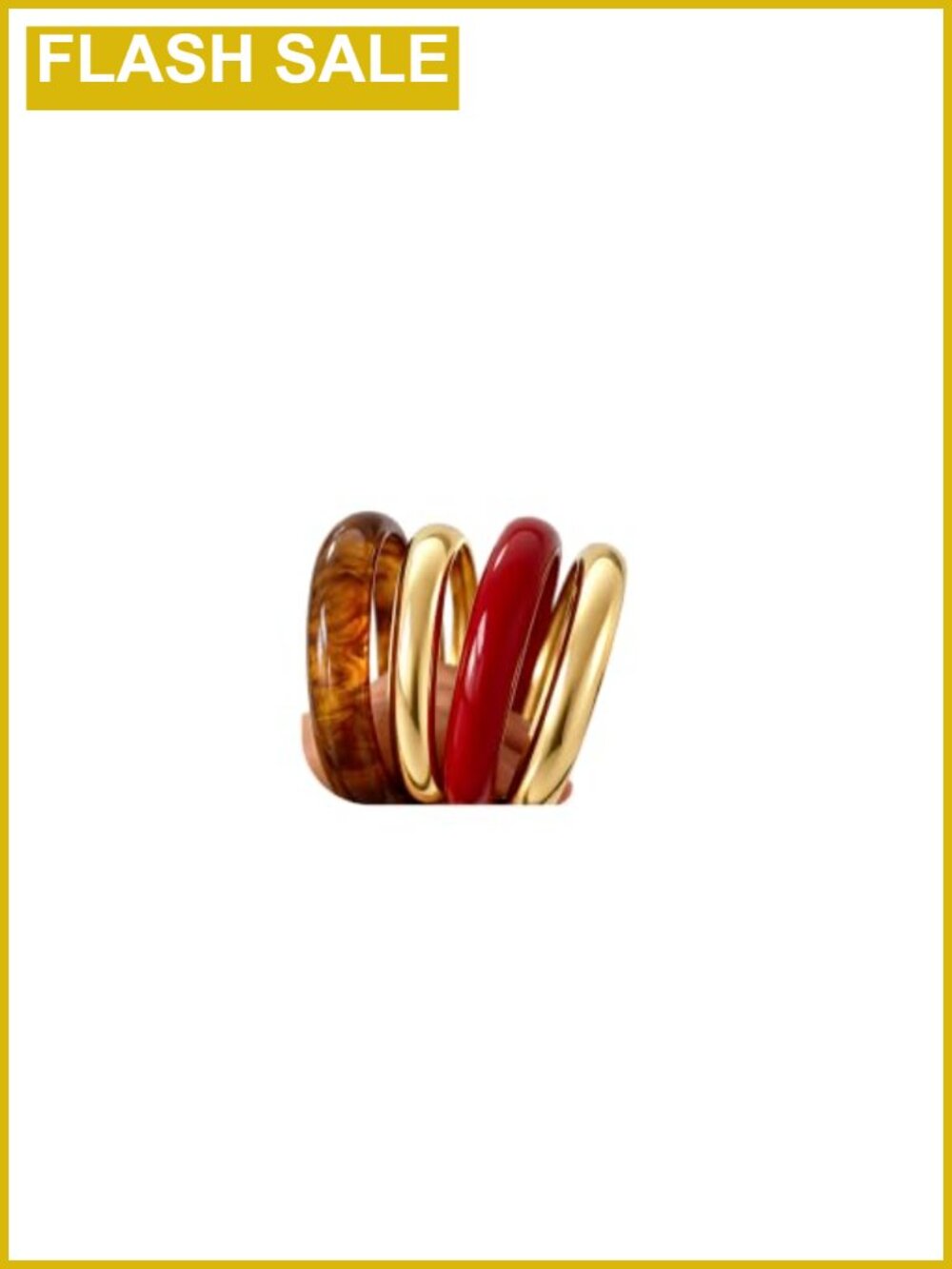 Chunky Acrylic Gold Bangle Bracelet Set Stackable Statement Cuff Women Jewelry